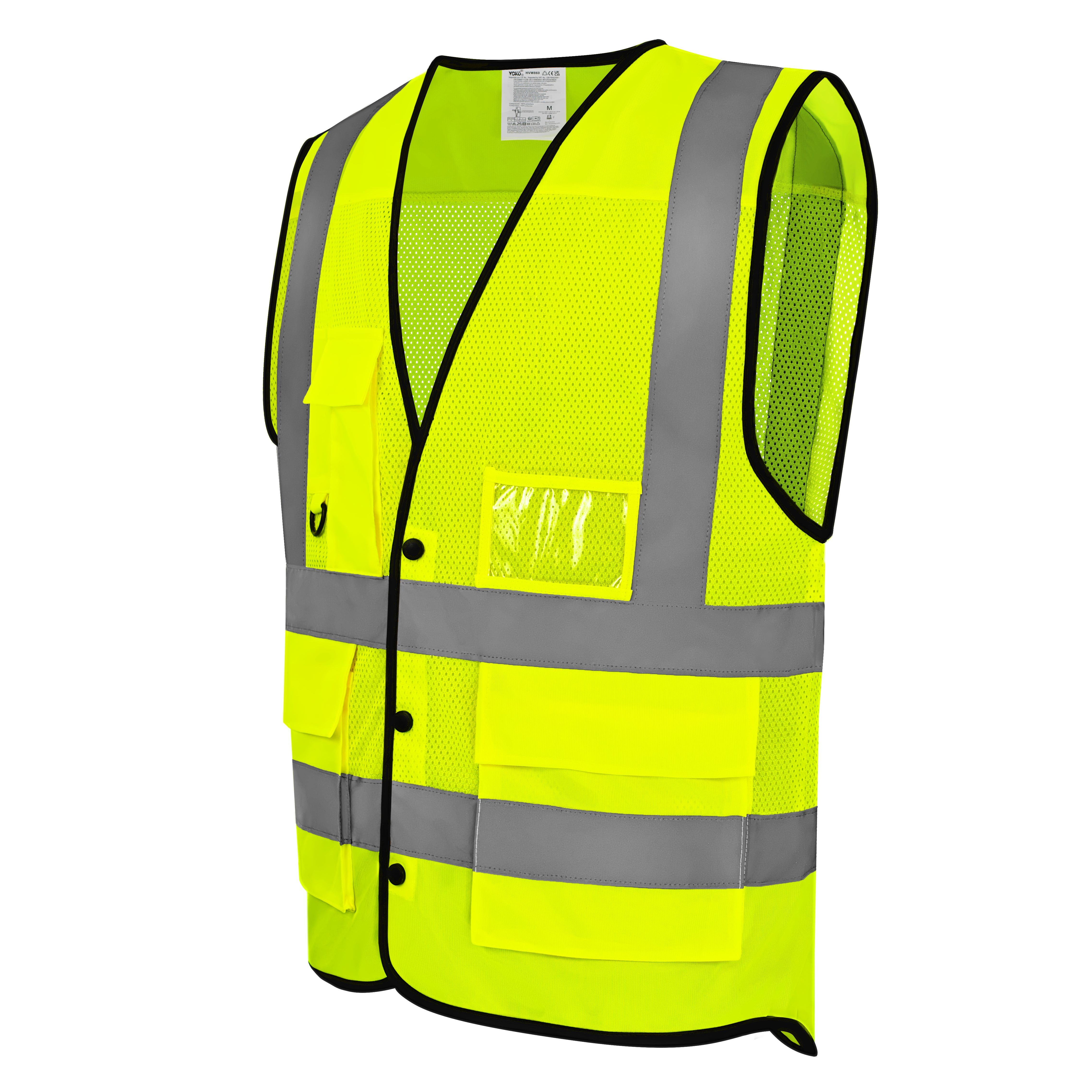 HI VIS SUPERIOR ECO OPEN MESH BUTTON WAISTCOAT