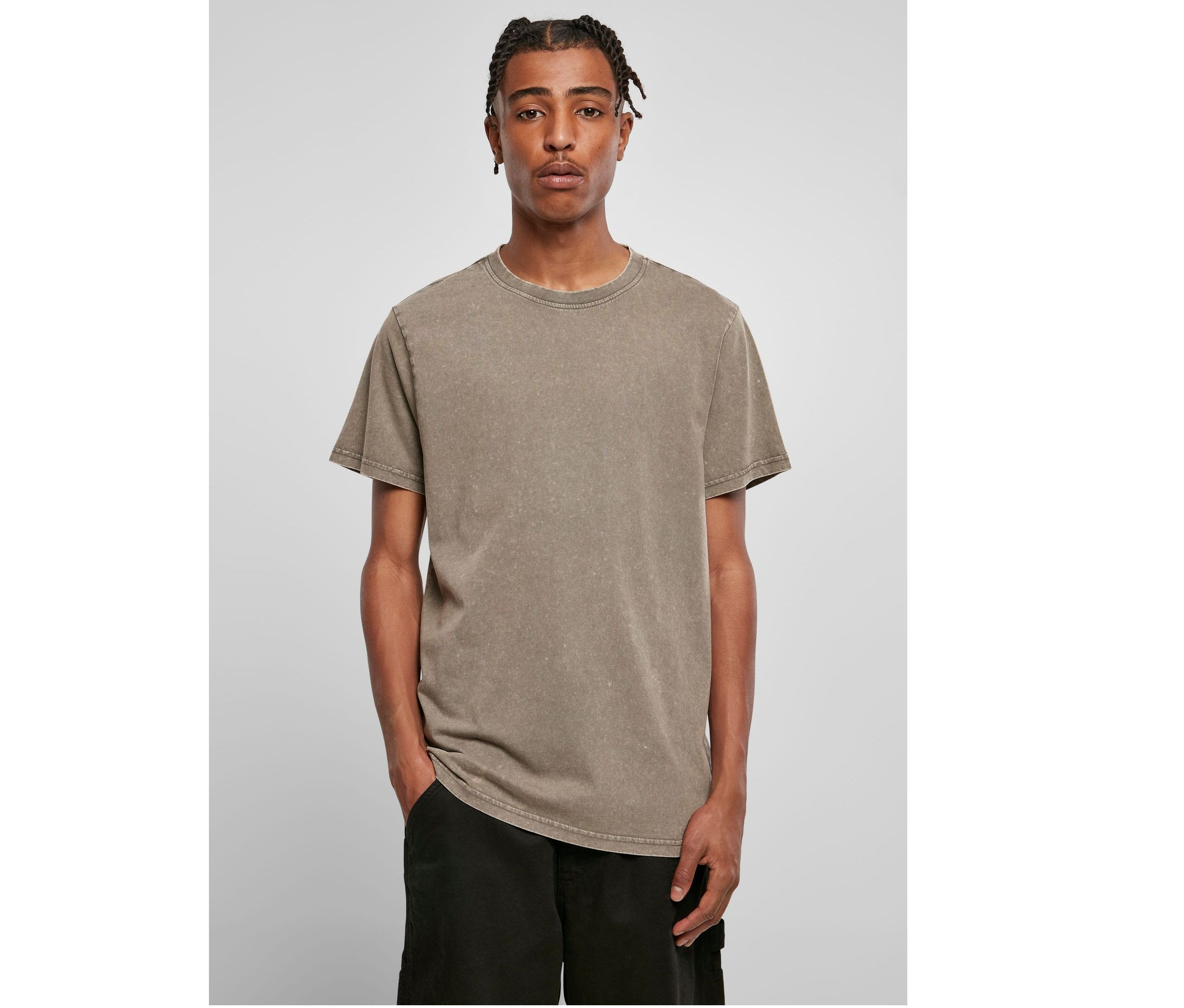 ACID WASHED ROUND NECK TEE