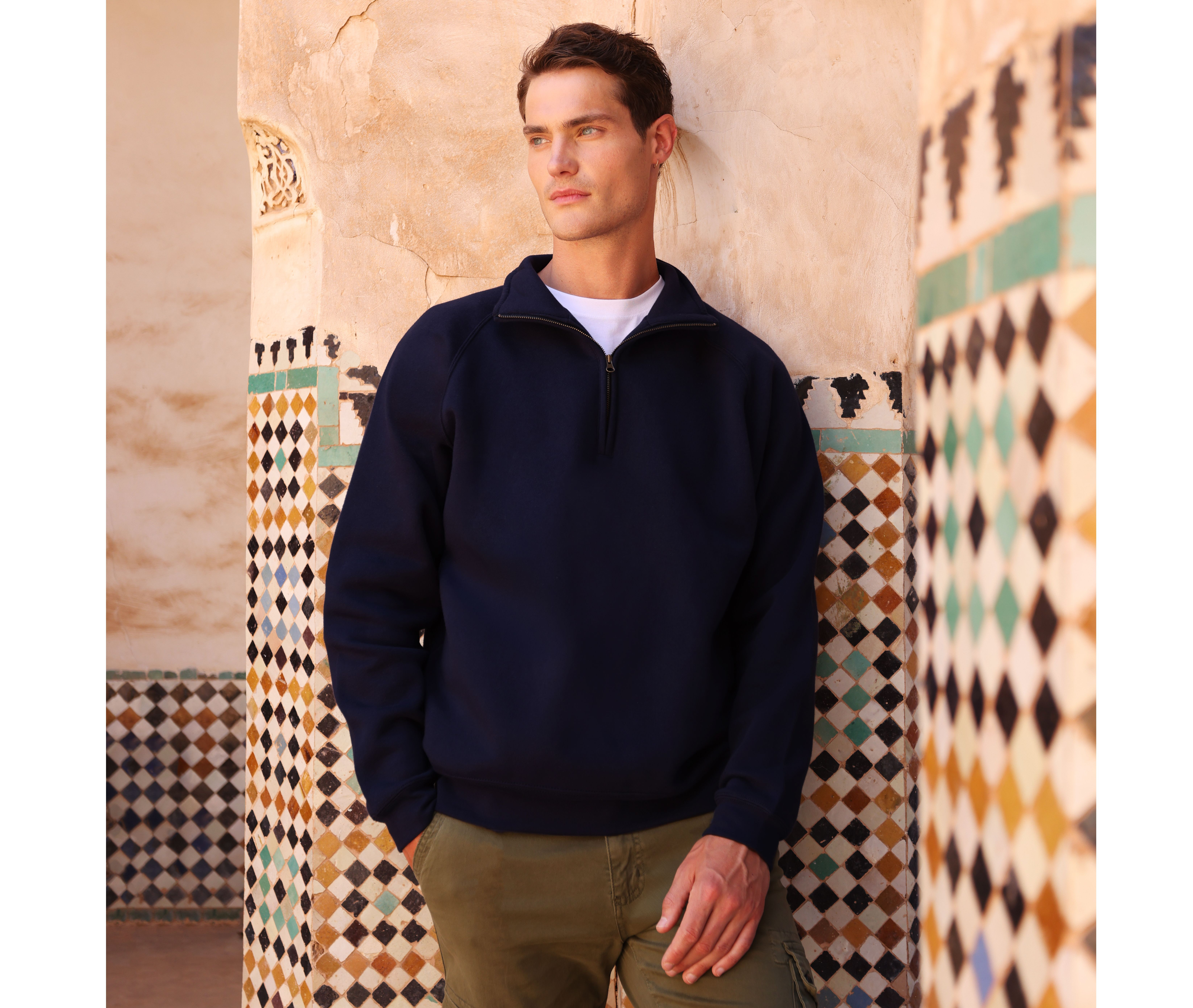 ICONIC PREMIUM ZIP NECK SWEAT