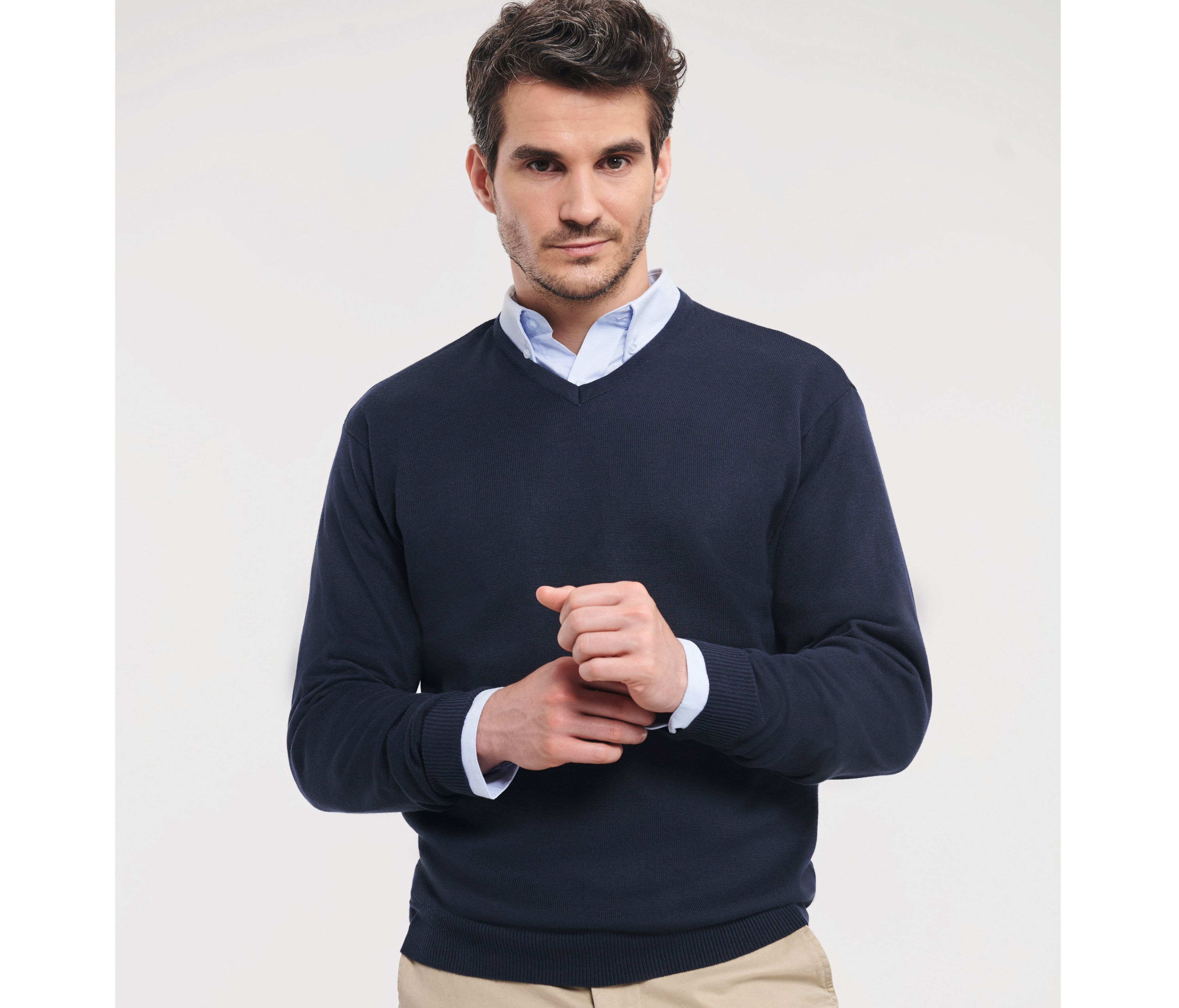 MEN'S V-NECK KNITTED PULLOVER