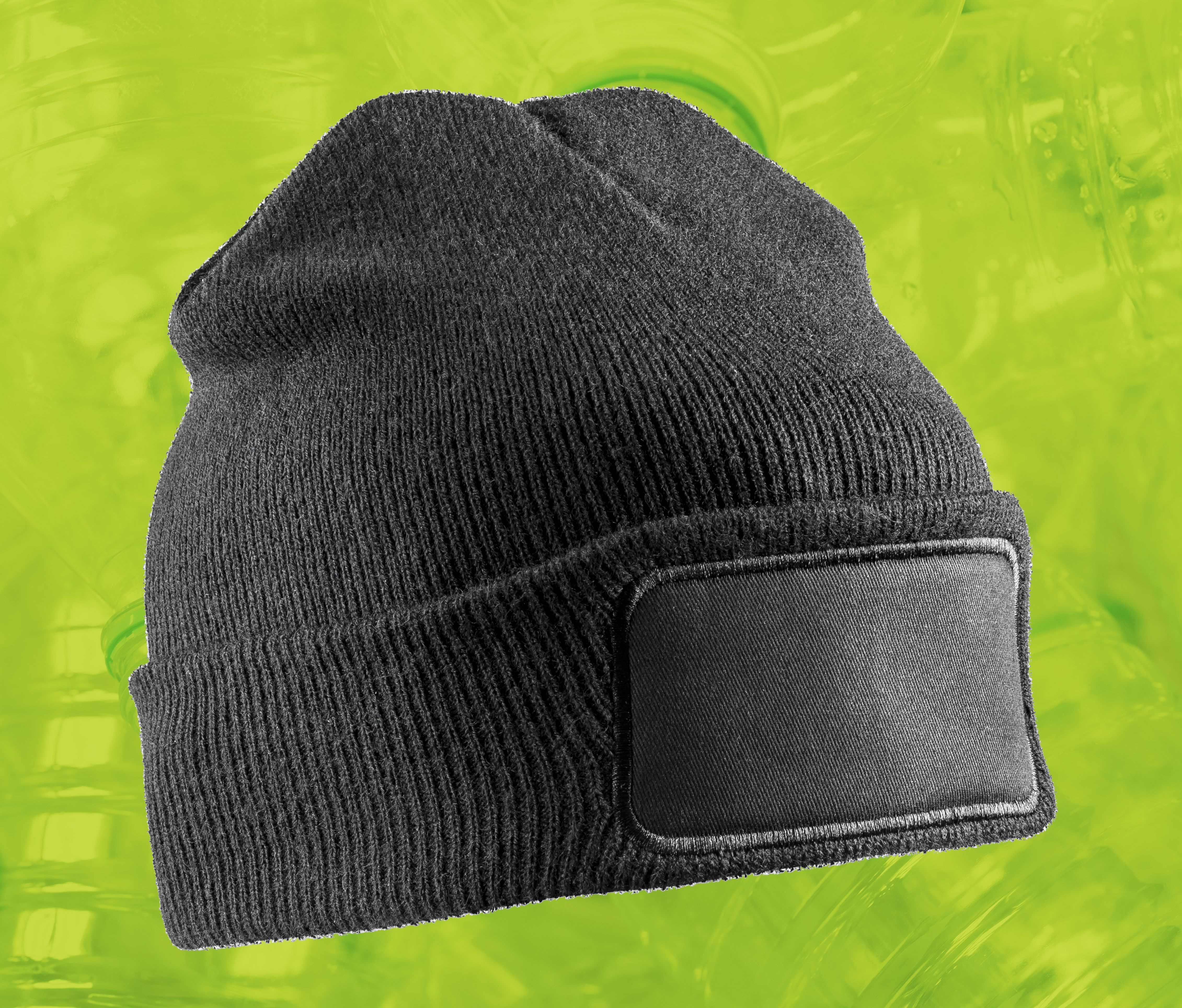 RECYCLED DOUBLE KNIT PRINTERS BEANIE