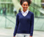 LADIES' V-NECK KNITTED PULLOVER